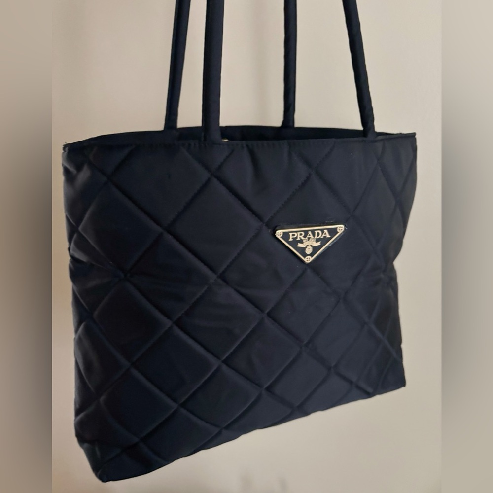 Prada Black Quilted Tote Bag